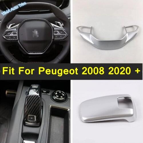 Steering Wheel Gear Shift Decoration / Gear Shift Knob Head Handball Cover Trims ABS 1PCS Fit For Peugeot 2008 2020 2021