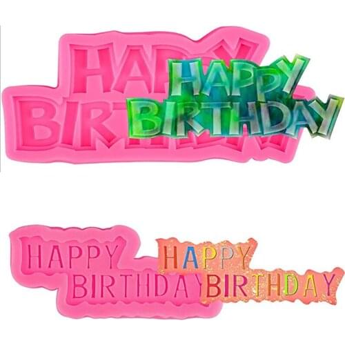 Happy Birthday Silicone Mold Letter Fondant Cake Insert Chocolate Letter Fondant For Party Cake Decoration Accessories