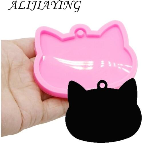 Cat Head Keychain Molds Silicone foPet cat necklace Decoration Resin Craft Mould DIY Epoxy Jewelry DY0089