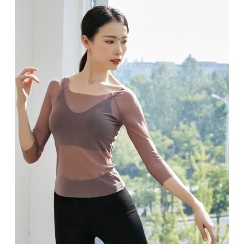 Adult Sexy Mesh Belly Dance Top Transparent Blouse Shirt Long Costume for Women Oriental Dancing Clothes Dancer Wear Clothing