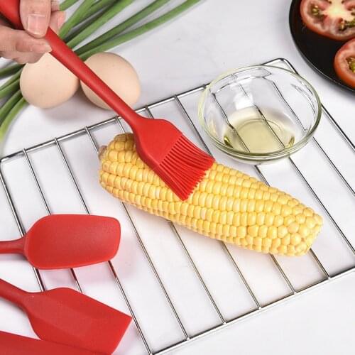 Silicone Spatula Non-Stick Cream Spatula Scraper Spoon Oil Brush Heat-Resistant Spatulas Kitchen Utensils For Baking Cooking