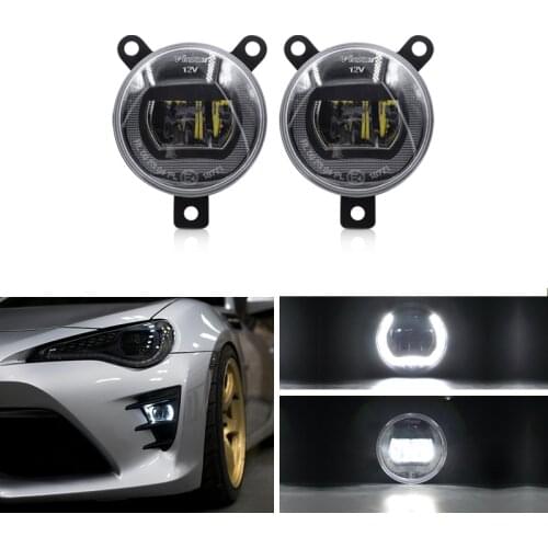 White CANbus DRL Halo Ring Led Front Bumper Driving Fog Lights For Subaru BRZ 2017- For Toyota GT86 2017