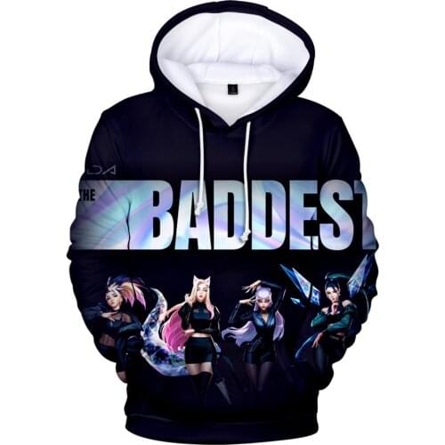New Popular Men/women 3D Print Fashion Hoodie Streetwear Kda The Baddest Classic Anime Sweatshirt Creative Hoodies Casual Hoody
