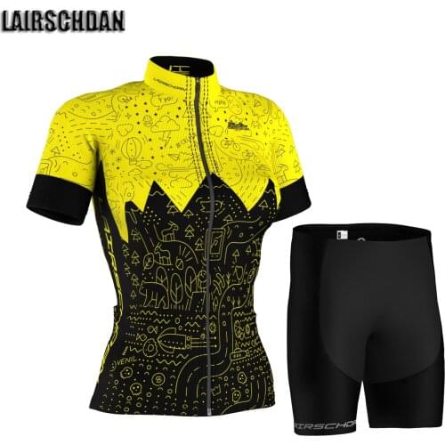 LairschDan Ropa Ciclismo Female Jersey Short Kit Bicycle Cycling Wear 9D Shorts Sets MTB Bike Sports Wear Outfit Ciclismo Mujer