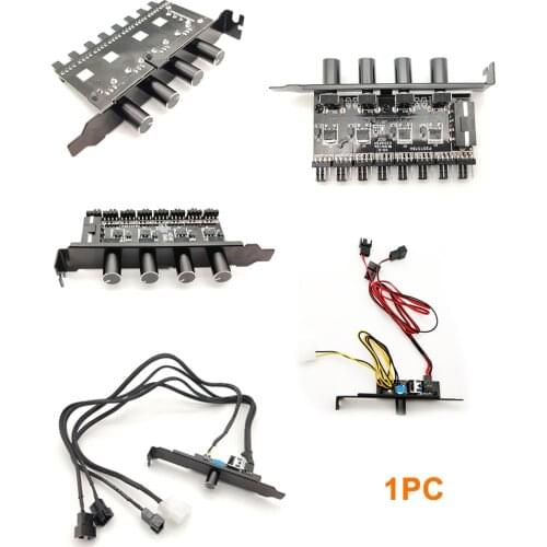 12V Easy Install 1 To 3 8 Way PC Case Cooling Fan Hub 4Pin 3Pin Speed Controller Practical Regulator Splitter Computer Adapter