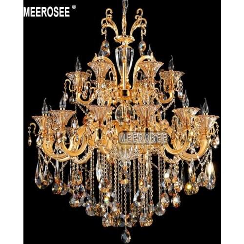 Vintage Chandelier Lighting Fixture Large Luxury Crystal Gold Pendant Lamp for Living Room Dinging Room interior Lighting