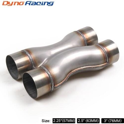 304 Stainless Steel Car X-PIPE 2.25'' 2.5'' 3'' In/Out Car Exhaust System X-pipe Universal Muffler Tip Four Way Exhust Pipe