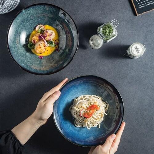 Japanese kiln baked ceramic ramen bowl creative noodle bowl home fruit salad bowl specialty restaurant light luxury tableware
