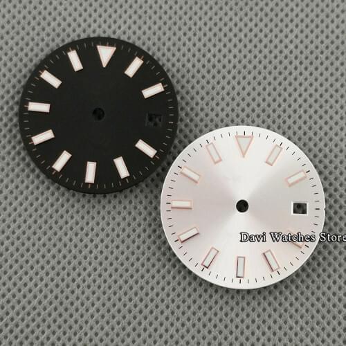 Bliger 29.3mm Green Luminous Sterile Watch Dial Fit ETA 2836 2824 Mingzhu DG2813/3804,Miyota 8215 821A 82 series movement