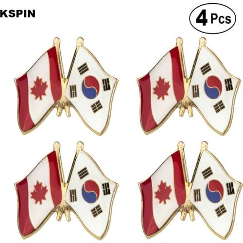 Canada & South Korea Friendship Flag Pin Lapel Pin Badge Brooch Icons 4pcs