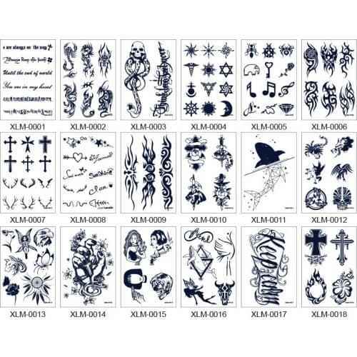 1PC Semi-permanent Tattoo Stickers Plant Lasting Big Picture Tattoo Blue Flower Arm Non-reflective Herbal Juice Tattoo Stickers