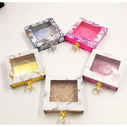 10 Piece Square Window Drawer Eyelashes Box Private Label Wholesale
