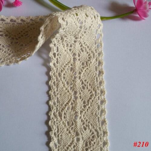 15 yards 45mm Ivory White Cotton Crochet Scallop Lace border Trim Clothing Decorative Ribbon Home DIY Sewing Garment Accessories