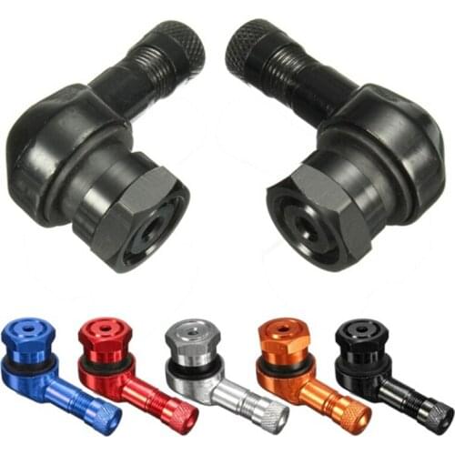 2x CNC Motorcycle 90 Degree Angle Wheel Tire Tubeless Valve Stem Aluminum