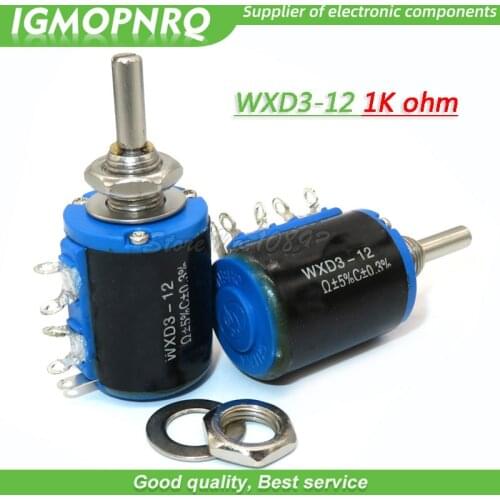 2pcs WXD3-12-1W 1K ohm WXD3-12 1W 5 ring multi-circle precision wire-wound potentiometer IGMOPNRQ