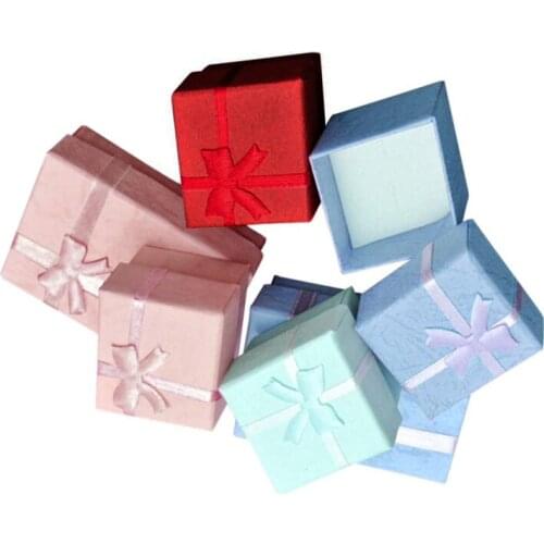 5pcs Beautifully Jewelry Gift Box Necklace Ring Earrings Display Storage Case Fashion Bowknot Jewelry Box Square