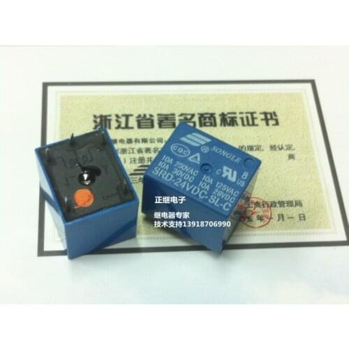 5pcs/lot Relay SRD-24VDC-SL-C 5PIN 10A 250V T73 New and original