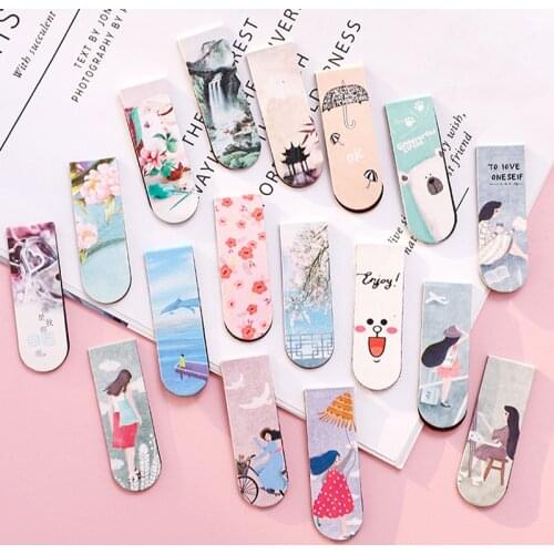 5PCS/Lot Creative Magnetic Bookmarks 20 Pages Capacity Clip Flexible Magnetic Page Markers Learning Office Reading Stationery