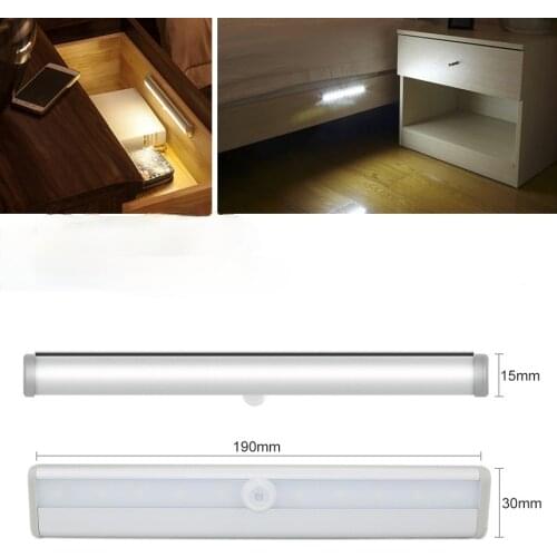 6/10 LEDs Led Cabinet Light Led Lamp for Kitchen Aluminum PIR Motion Sensor Wall Lamp for Wardrobe Corridor Closet Indoor Light