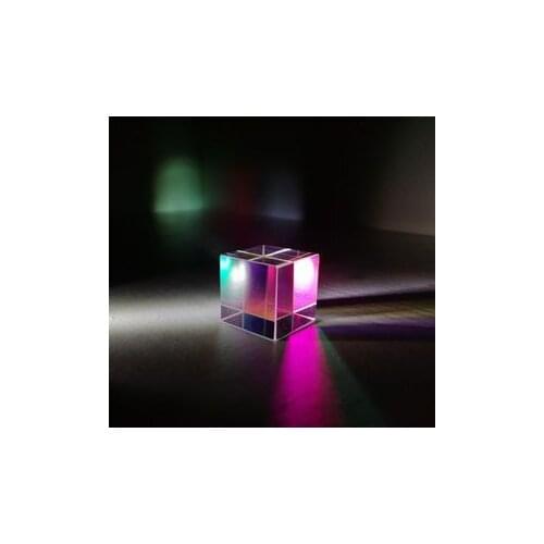 8mm Prism Six-Sided Bright Light Combine Cube Prism Stained Glass Beam Splitting Prism Optical Experiment Instrument