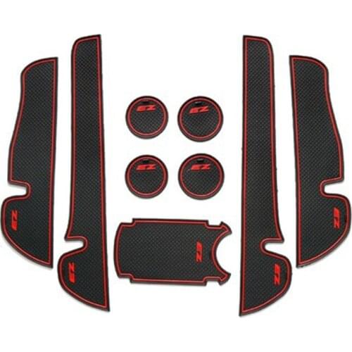 9pc For Toyota Verso EZ 2011 2012 2013 2014 2015 Accessories Rubber Door Mat Interior Anti-Slip Cup Pad Gate Slot Pad Decoration