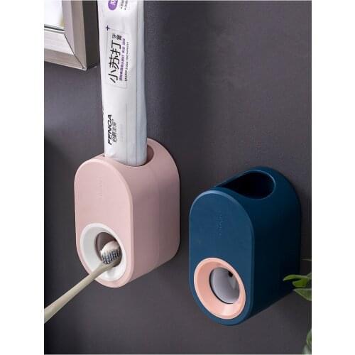 1PC Automatic Toothpaste Dispenser Dustproof Toothbrush Holder Wall Mount Stand Bathroom Accessories Toothpaste Squeezer QA 215