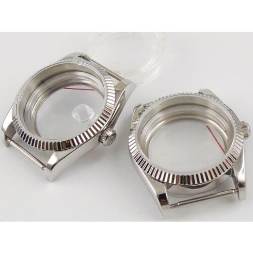 Men Watch Case for JAPAN NH35 NH36 NH35A NH36A Sapphire Glass Screw Crown Seeing Back