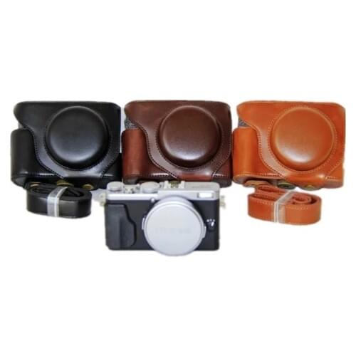 PU Camera Video Bag Case 1/4 Screw Mount for Canon SX720 SX730 SX720 HS HS SLR with Strap