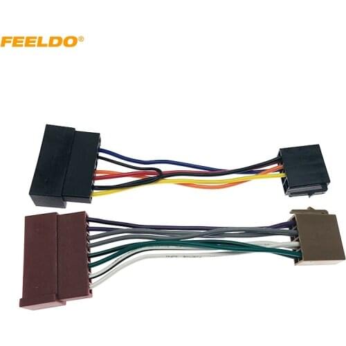 FEELDO Car Audio Radio ISO Wiring Harness Adapter for Ford 85-05 Jaguar Lincoln Mercury ISO Standard Connector Wire #HQ6463