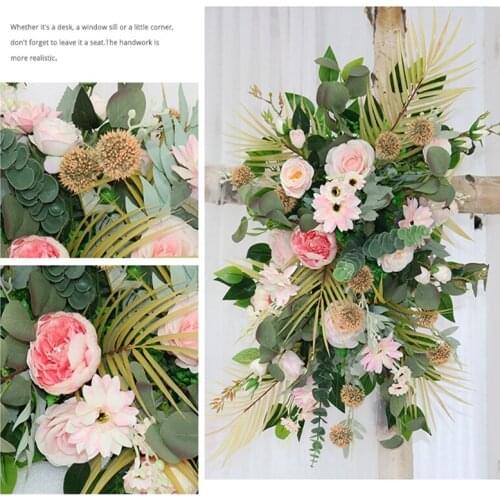 80/100cm greenery plants party wedding arch door Window station decor road lead artificial flower row runner DIY rose peony