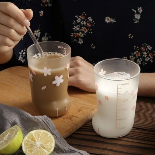 Creative Cartoon with Scale Juice Milk Glass Cat Leg Glass Household Cats Paw Water Cup Couples Cups