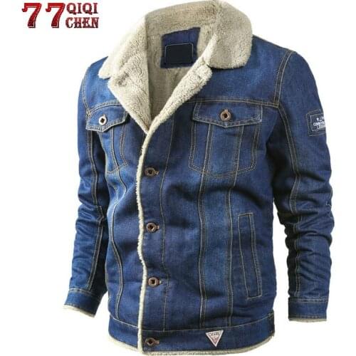 QIQICHEN Jacket Men Winter Thermal Jeans Jacket Windproof Thicken Demin Jacket Fashion Motorcycle Cow Jackets Clothes chaquetas