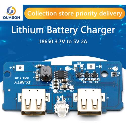 5V 2A Power Bank Charger Module Charging Circuit Board Step Up Boost Power Supply Module 2A Dual USB Output 1A Input