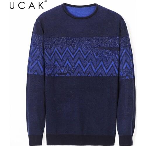 UCAK Brand Men Clothes Sweaters 2020 Autumn Winter Fashion Warm Pullover Homme Streetwear O-Neck Sweater Casual Clothing U1082