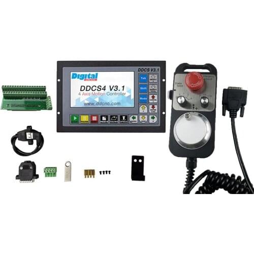 The new cnc kit DDCSV3.1 independent motion controller offline controller supports 3 axis/4 axis USB CNC controller interface