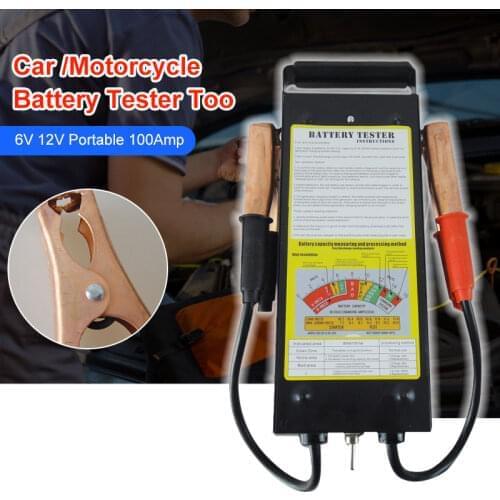 OLOMM New Car Motorcycle Battery Load Tester 100 A /12V/6V Mechanics Tool Battery Load Tester