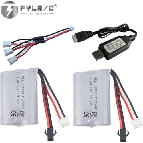 7.4v 1500mah 18500 rechargeable battery and usb for H102 remote control boat lithium battery 2.4G high speed RC boat spare parts