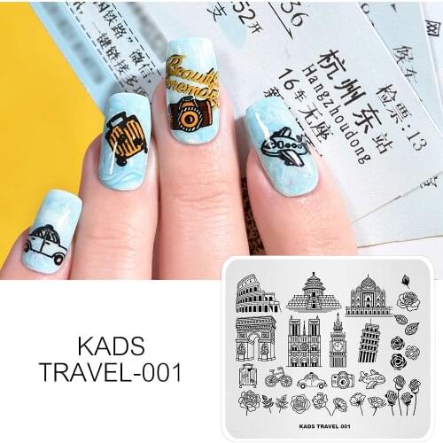 AriesLibra Nail Stamping Plates Airplane Car Buildings Pattern Image Manicure Stamping Template Nail Art DIY Plate for Polish
