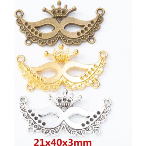 20 pieces of retro metal zinc alloy mask Pendant for DIY handmade jewelry necklace making 8030