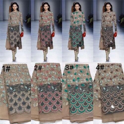 Luxury African Lace Fabric 2019 High Quality Lace French Mesh Fabric Beaded Nigeria Swiss Lace Fabrics For Dress