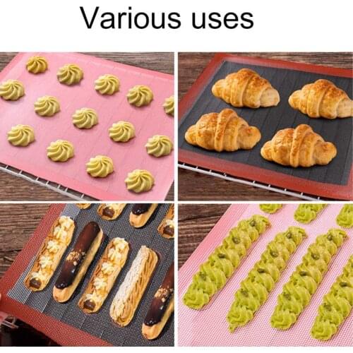 Silicone Mat 18 Eclair Pastry Non Stick Puff Perforated Liner Pad Macaron Cookie Bread Mold For Baking Tools Oven Sheet Bakeware