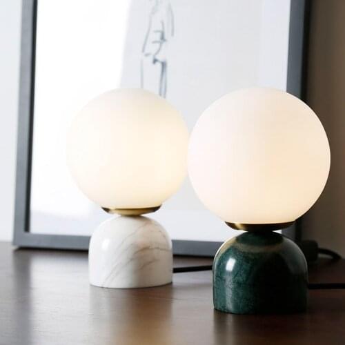 Modern Marble LED Table Lamp Bedroom Bedside Lamp Art Decor Black Desk light Living Room lighting fixture luminaria nordic lamp