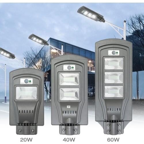LED Solar Lamp Wall Street Light 20W 40W 60W Dusk to Dawn Super Bright Motion Sensor Waterproof Security Lamp for Garden Yard