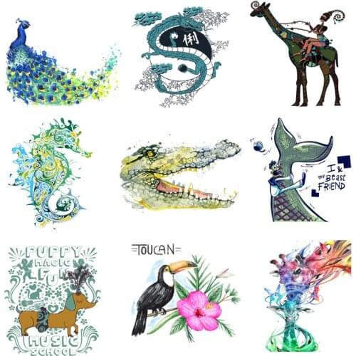 Iron-on Transfers for Clothing Patches for Clothes Fashion Stickers Diy Peacock Patch Fusible Transfer Vinyl Adhesive Stripe A