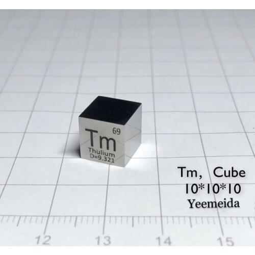 MIRROR POLISHED Rare Earth Thulium metal 99.99% Element Tm 10x10x10mm pure in Periodic Element