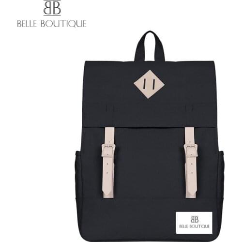 BelleBoutique Backpack Woman Hasp Outdoor Oxford Squared Teenager School Bag Light Fashion Solid Color Tote Travel Bag Woman