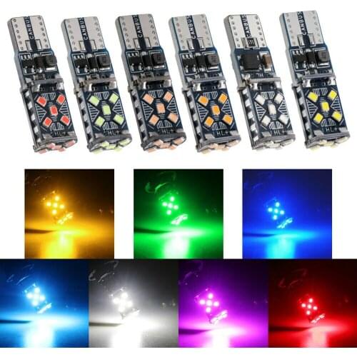 2PCS Universal Auto LED Light T10 12V Width Lamp 3020 2016 15smd 5W5 Wedge Cars Turn Side License Plate Bulb High Brake Lights