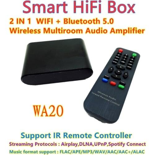 2 In 1 WiFi/Bluetooth Multiroon Audio Amplifier Receiver Smart box Support USB Drive,NAS,UPnP,Airplay/DLNA/Spotify IR Control