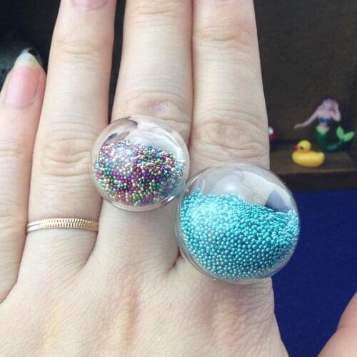 20sets 20mm 25mm semidome Glass Bubble globe with Ring setting base set don't include the filler jewelry findings