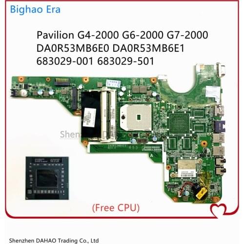 683029-501 683029-001 For HP Pavilion G4-2000 G6 G6-2000 G7 Laptop Motherboard DA0R53MB6E0 DA0R53MB6E1 Mainboard DDR3 (Free CPU)